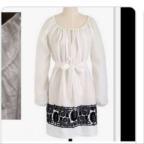J Crew Embroidered Linen Tunic - Picture 1 of 6